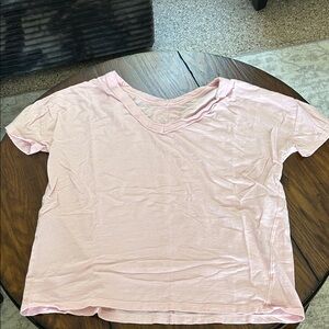 Aerie Light Pink V-Neck Short Sleeve Tee